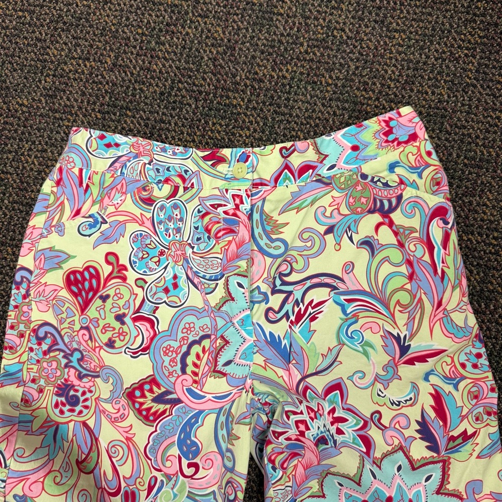 Harold's Colorful Paisley Print Straight Leg Pants Boho Festival Resort Wear - Picture 4 of 5